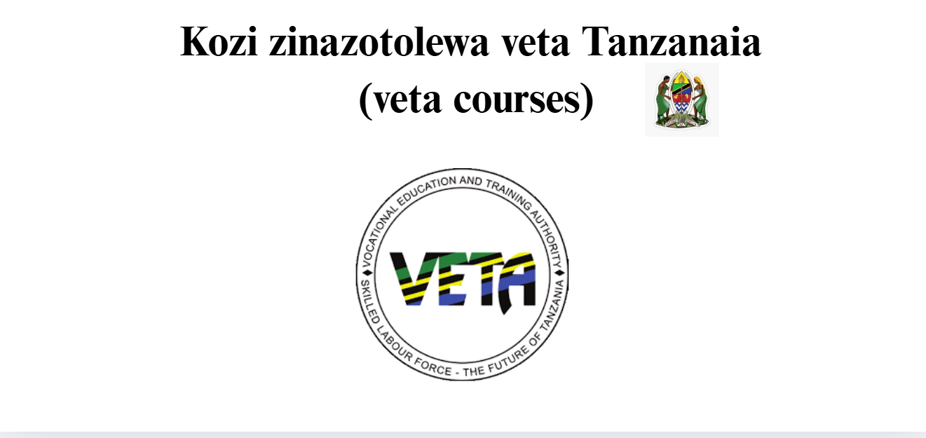 Kozi zinazotolewa veta Tanzanaia (veta courses)
