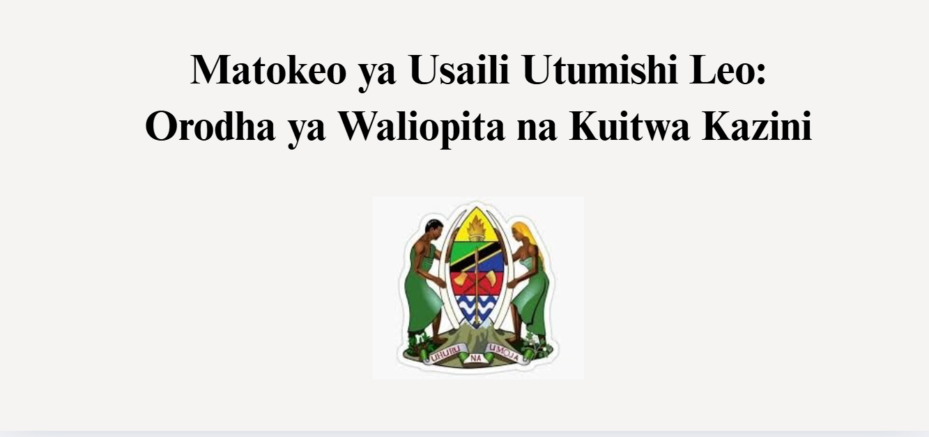 Matokeo ya Usaili Utumishi Leo