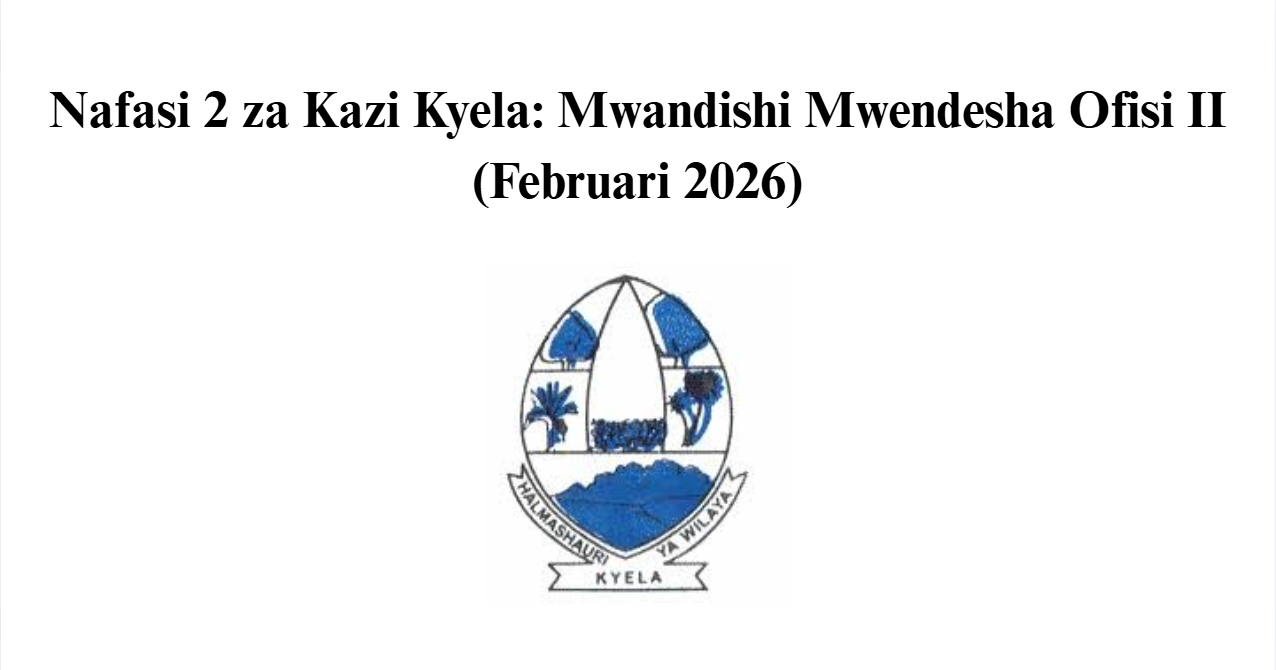 Nafasi 2 za Kazi Kyela: Mwandishi Mwendesha Ofisi